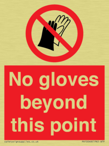 No gloves beyond this point